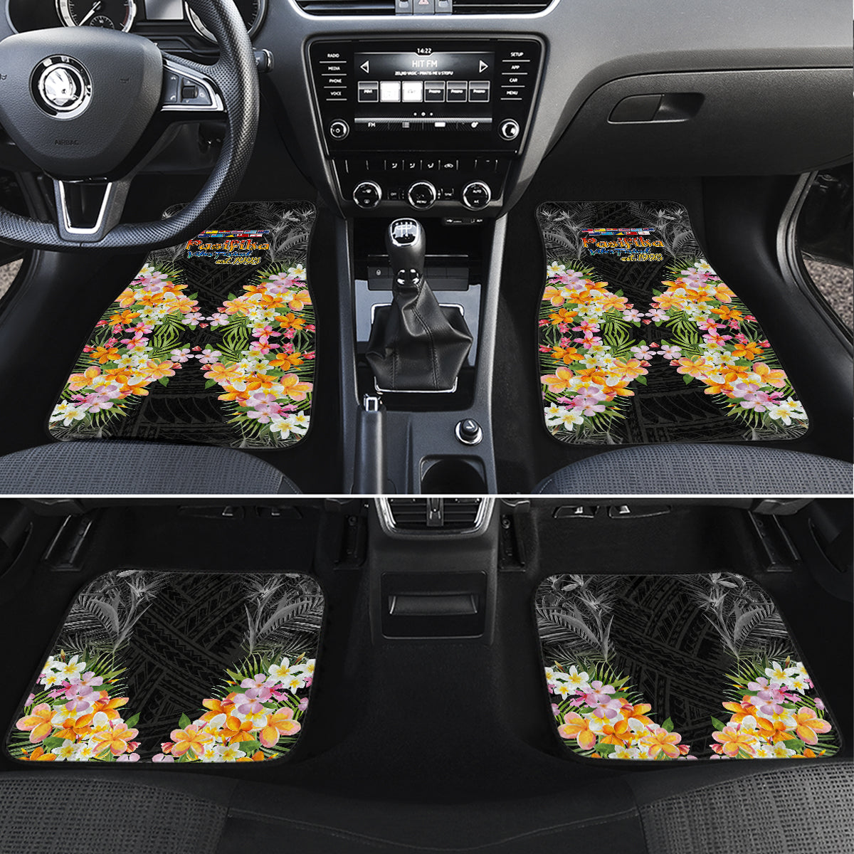 Pasifika Vibes Festival 2024 Auckland Car Mats LT9 Set 4pcs Black - Polynesian Pride