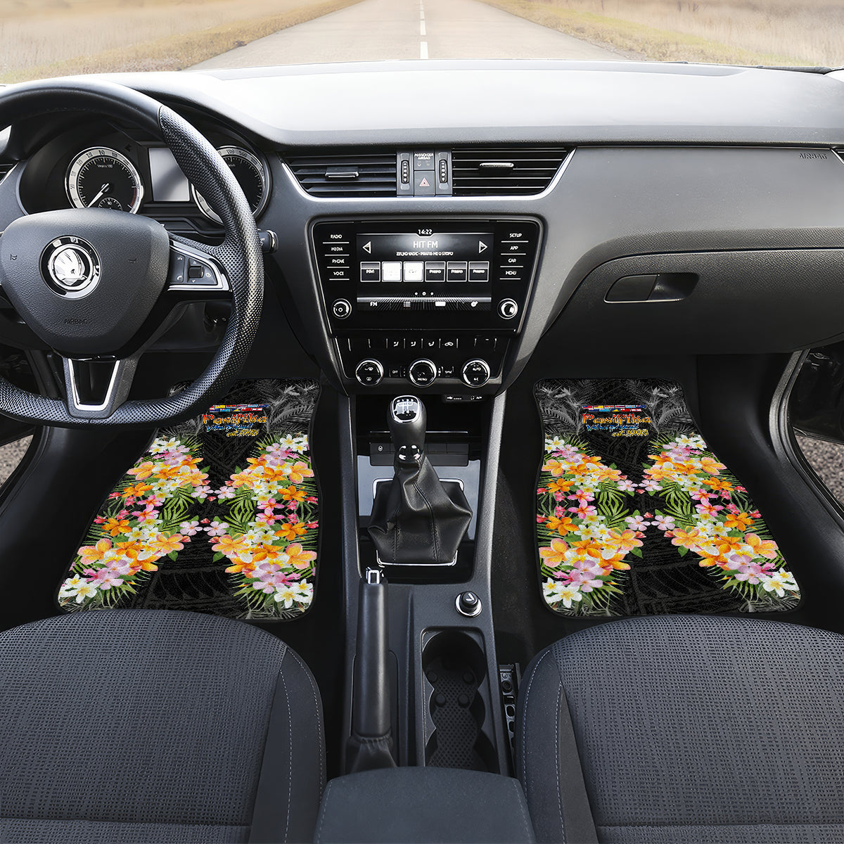 Pasifika Vibes Festival 2024 Auckland Car Mats LT9 Set 2pcs - Front Black - Polynesian Pride