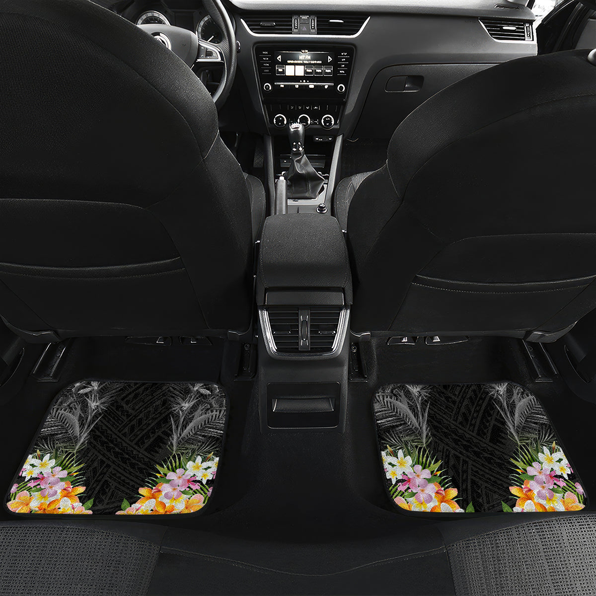 Pasifika Vibes Festival 2024 Auckland Car Mats LT9 Set 2pcs - Back Black - Polynesian Pride