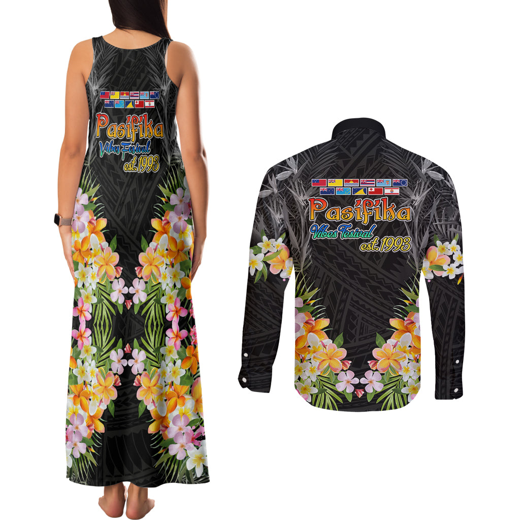 Pasifika Vibes Festival 2024 Auckland Couples Matching Tank Maxi Dress and Long Sleeve Button Shirt LT9 - Polynesian Pride