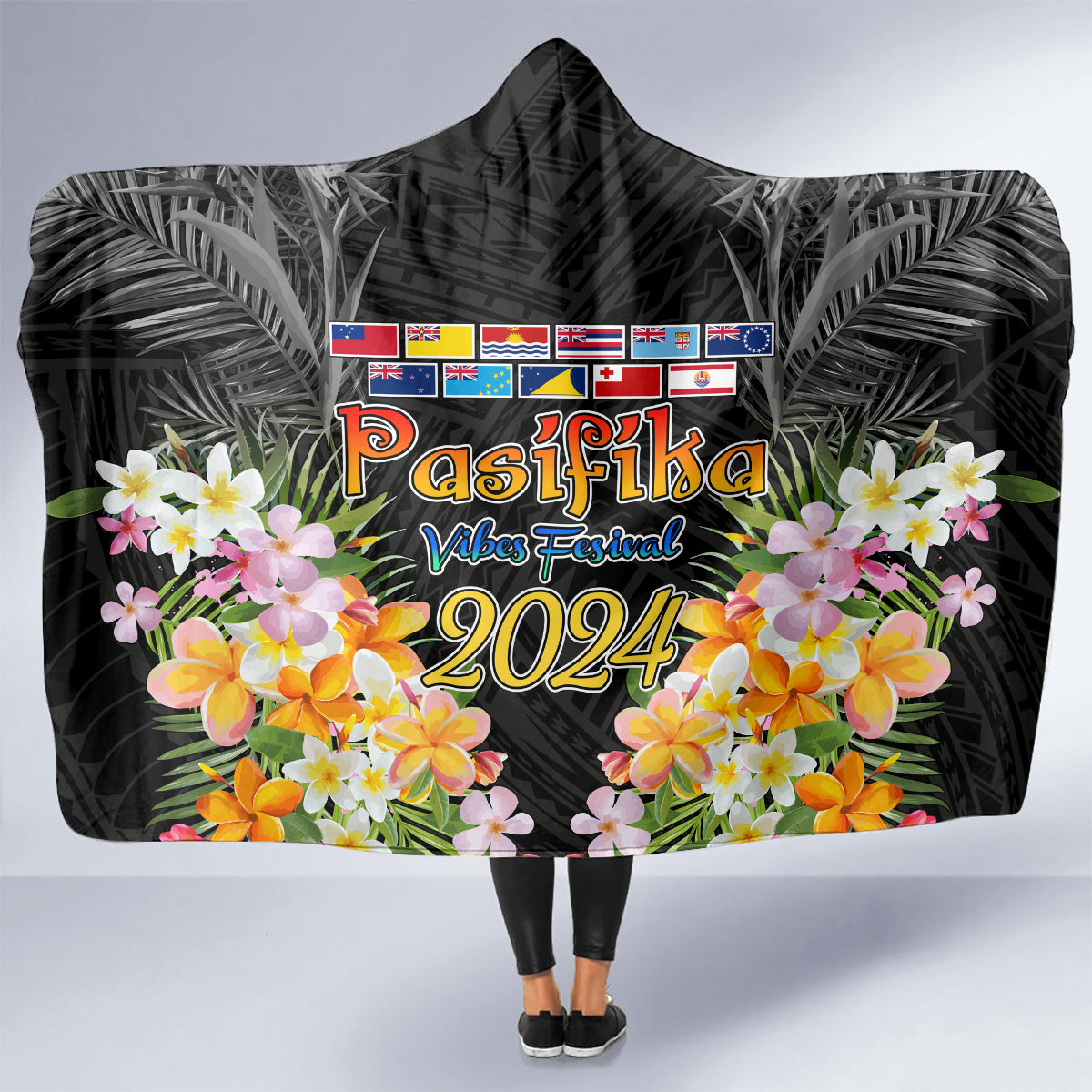 Pasifika Vibes Festival 2024 Auckland Hooded Blanket LT9 - Polynesian Pride