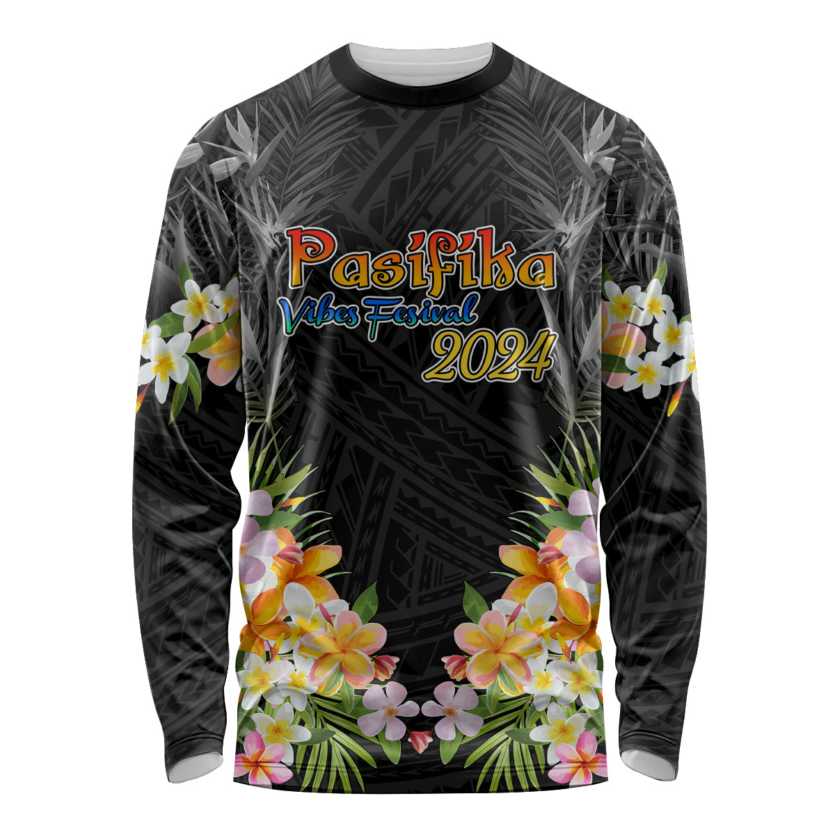 Pasifika Vibes Festival 2024 Auckland Long Sleeve Shirt LT9 Unisex Black - Polynesian Pride
