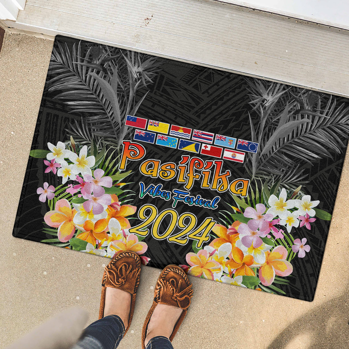 Pasifika Vibes Festival 2024 Auckland Rubber Doormat LT9 - Polynesian Pride