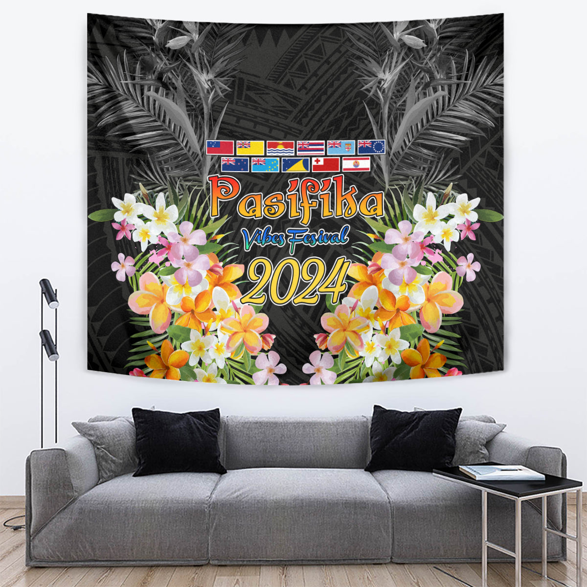 Pasifika Vibes Festival 2024 Auckland Tapestry LT9 Black - Polynesian Pride