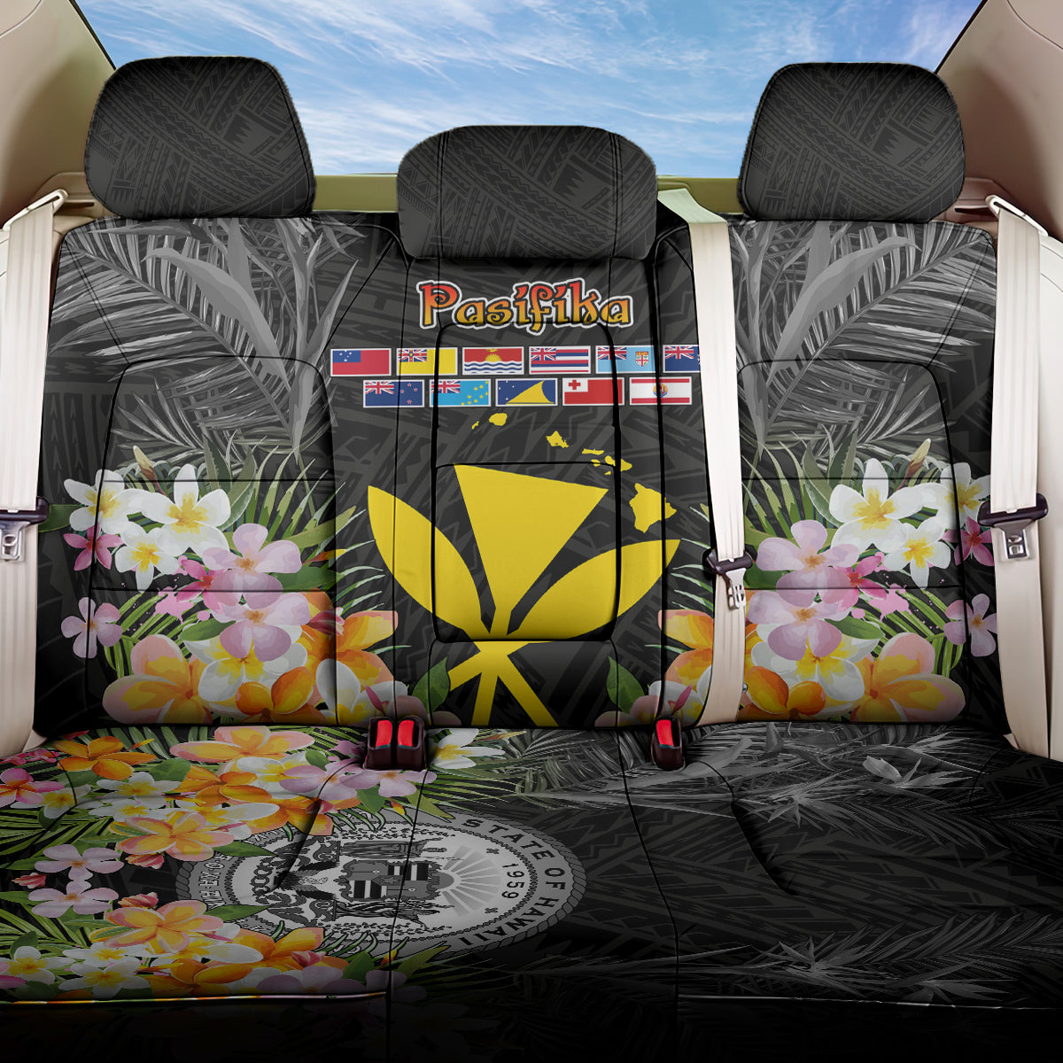 Pasifika Vibes Festival 2024 Back Car Seat Cover Kanaka Maoli With Hawaiian Islands LT9