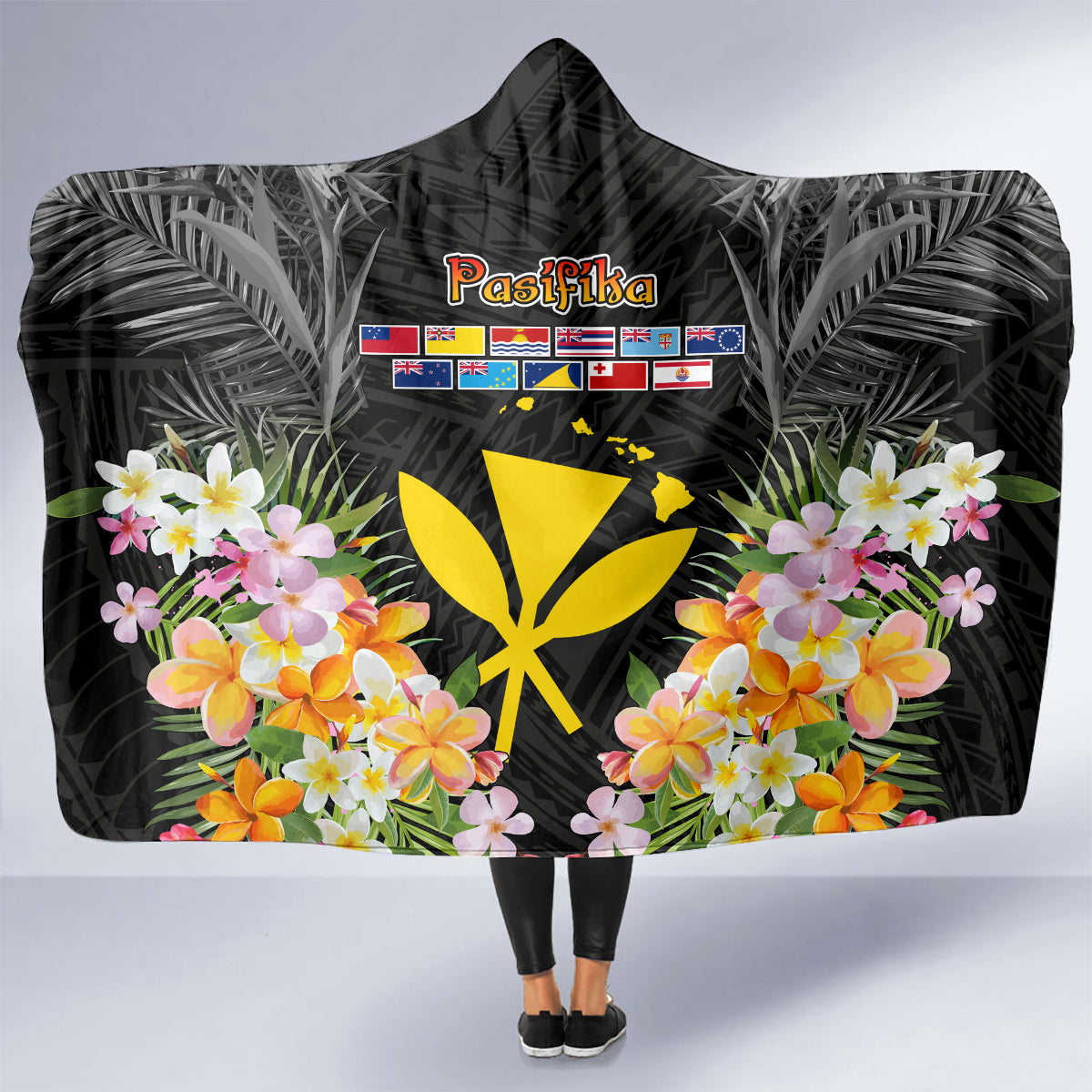 Pasifika Vibes Festival 2024 Hooded Blanket Kanaka Maoli With Hawaiian Islands