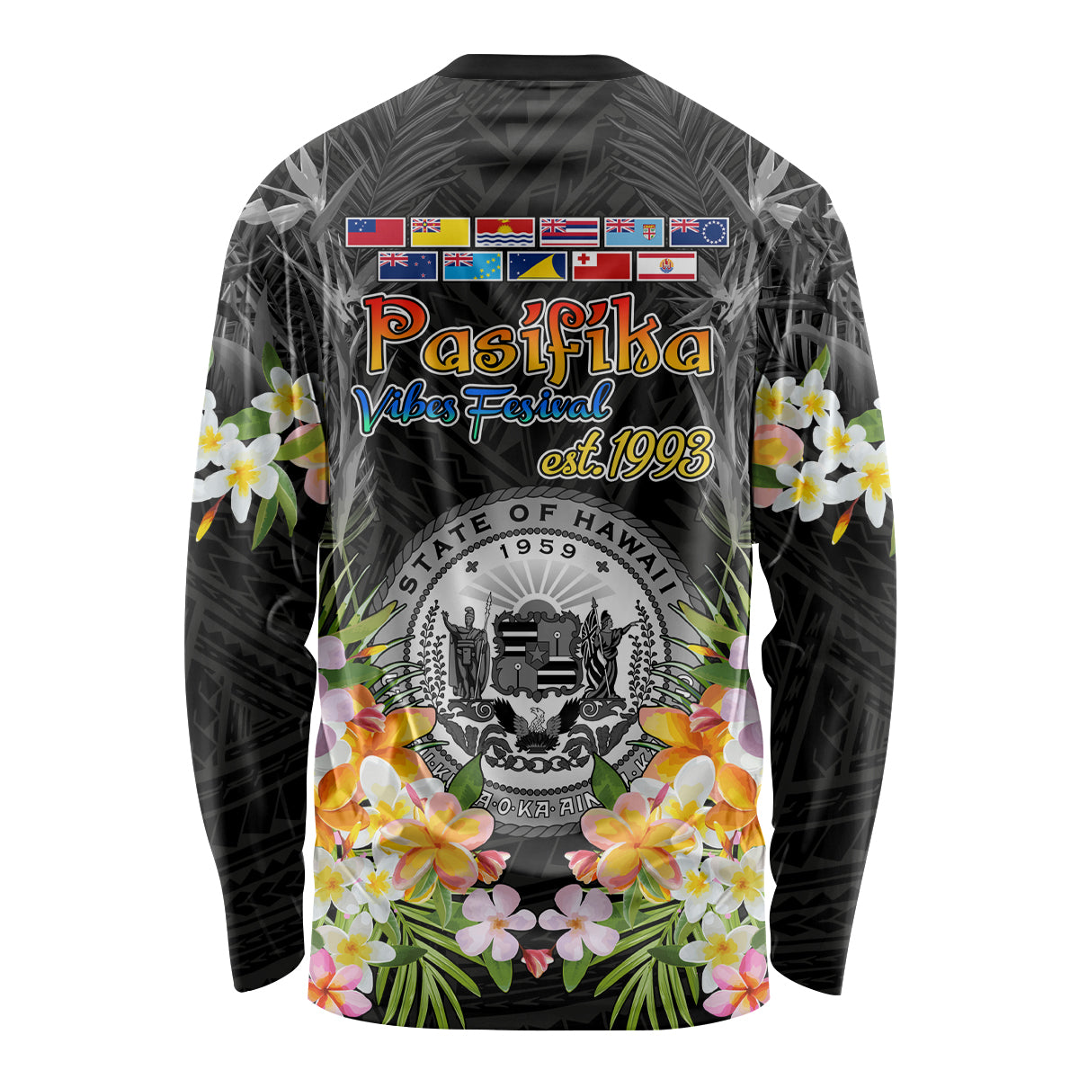Pasifika Vibes Festival 2024 Long Sleeve Shirt Kanaka Maoli With Hawaiian Islands LT9 - Polynesian Pride