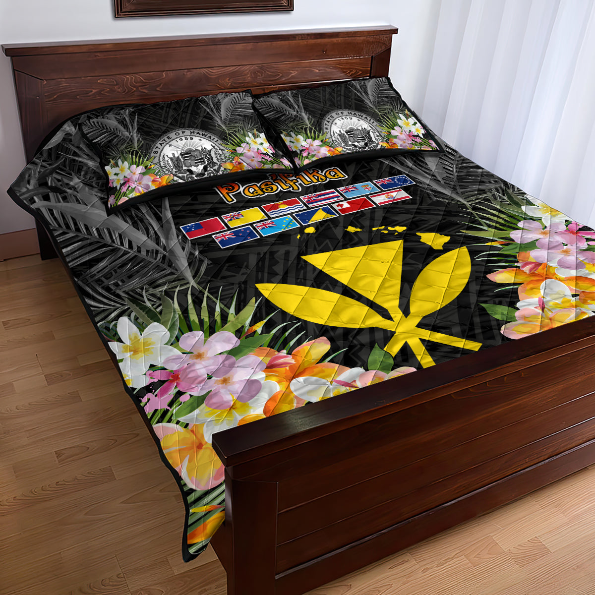 Pasifika Vibes Festival 2024 Quilt Bed Set Kanaka Maoli With Hawaiian Islands