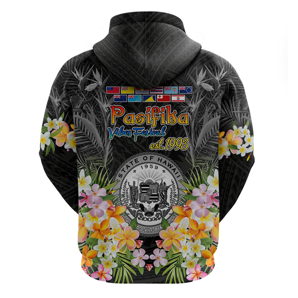 Pasifika Vibes Festival 2024 Zip Hoodie Kanaka Maoli With Hawaiian Islands LT9 - Polynesian Pride