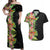 Hawaii Tropical Flowers Tribal Pattern Couples Matching Off Shoulder Maxi Dress and Hawaiian Shirt No1 LT9 Black - Polynesian Pride