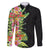 Hawaii Tropical Flowers Tribal Pattern Family Matching Long Sleeve Bodycon Dress and Hawaiian Shirt No1 LT9 Dad's Shirt - Long Sleeve Black - Polynesian Pride