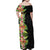 Hawaii Tropical Flowers Tribal Pattern Family Matching Off Shoulder Maxi Dress and Hawaiian Shirt No1 LT9 - Polynesian Pride