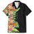 Hawaii Tropical Flowers Tribal Pattern Family Matching Off Shoulder Short Dress and Hawaiian Shirt No1 LT9 Dad's Shirt - Short Sleeve Black - Polynesian Pride