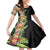 Hawaii Tropical Flowers Tribal Pattern Family Matching Puletasi and Hawaiian Shirt No1 LT9 Daughter's Dress Black - Polynesian Pride