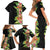 Hawaii Tropical Flowers Tribal Pattern Family Matching Short Sleeve Bodycon Dress and Hawaiian Shirt No1 LT9 - Polynesian Pride