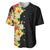 Hawaii Tropical Flowers Tribal Pattern Baseball Jersey No2 LT9 Black - Polynesian Pride