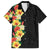 Hawaii Tropical Flowers Tribal Pattern Family Matching Long Sleeve Bodycon Dress and Hawaiian Shirt No2 LT9 Dad's Shirt - Short Sleeve Black - Polynesian Pride