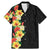 Hawaii Tropical Flowers Tribal Pattern Family Matching Mermaid Dress and Hawaiian Shirt No2 LT9 Dad's Shirt - Short Sleeve Black - Polynesian Pride