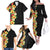 Hawaii Tropical Flowers Tribal Pattern Family Matching Off Shoulder Long Sleeve Dress and Hawaiian Shirt No2 LT9 - Polynesian Pride