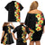 Hawaii Tropical Flowers Tribal Pattern Family Matching Off Shoulder Short Dress and Hawaiian Shirt No2 LT9 - Polynesian Pride