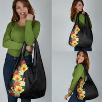 Hawaii Tropical Flowers Tribal Pattern Grocery Bag No2 LT9 - Polynesian Pride