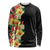 Hawaii Tropical Flowers Tribal Pattern Long Sleeve Shirt No2 LT9 Unisex Black - Polynesian Pride