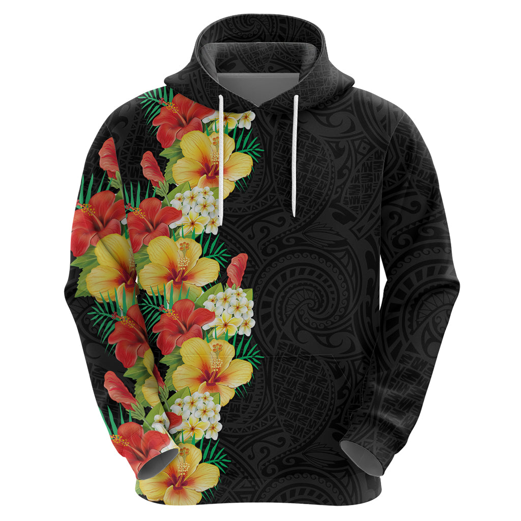 Hawaii Tropical Flowers Tribal Pattern Zip Hoodie No2 LT9 - Polynesian Pride