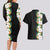 Hawaii Tropical Flowers Tribal Pattern Couples Matching Long Sleeve Bodycon Dress and Hawaiian Shirt No3 LT9 - Polynesian Pride