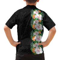 Hawaii Tropical Flowers Tribal Pattern Family Matching Long Sleeve Bodycon Dress and Hawaiian Shirt No3 LT9 - Polynesian Pride