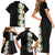 Hawaii Tropical Flowers Tribal Pattern Family Matching Short Sleeve Bodycon Dress and Hawaiian Shirt No3 LT9 - Polynesian Pride