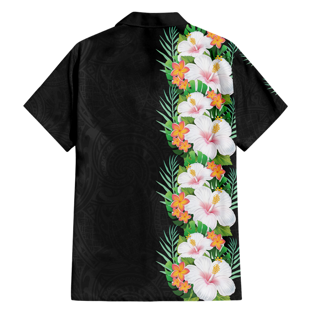 Hawaii Tropical Flowers Tribal Pattern Family Matching Short Sleeve Bodycon Dress and Hawaiian Shirt No3 LT9 - Polynesian Pride