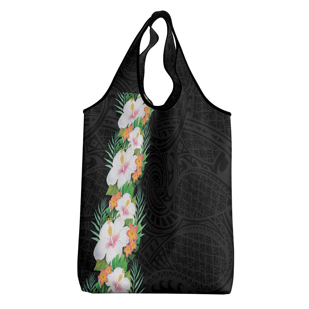 Hawaii Tropical Flowers Tribal Pattern Grocery Bag No3 LT9 - Polynesian Pride