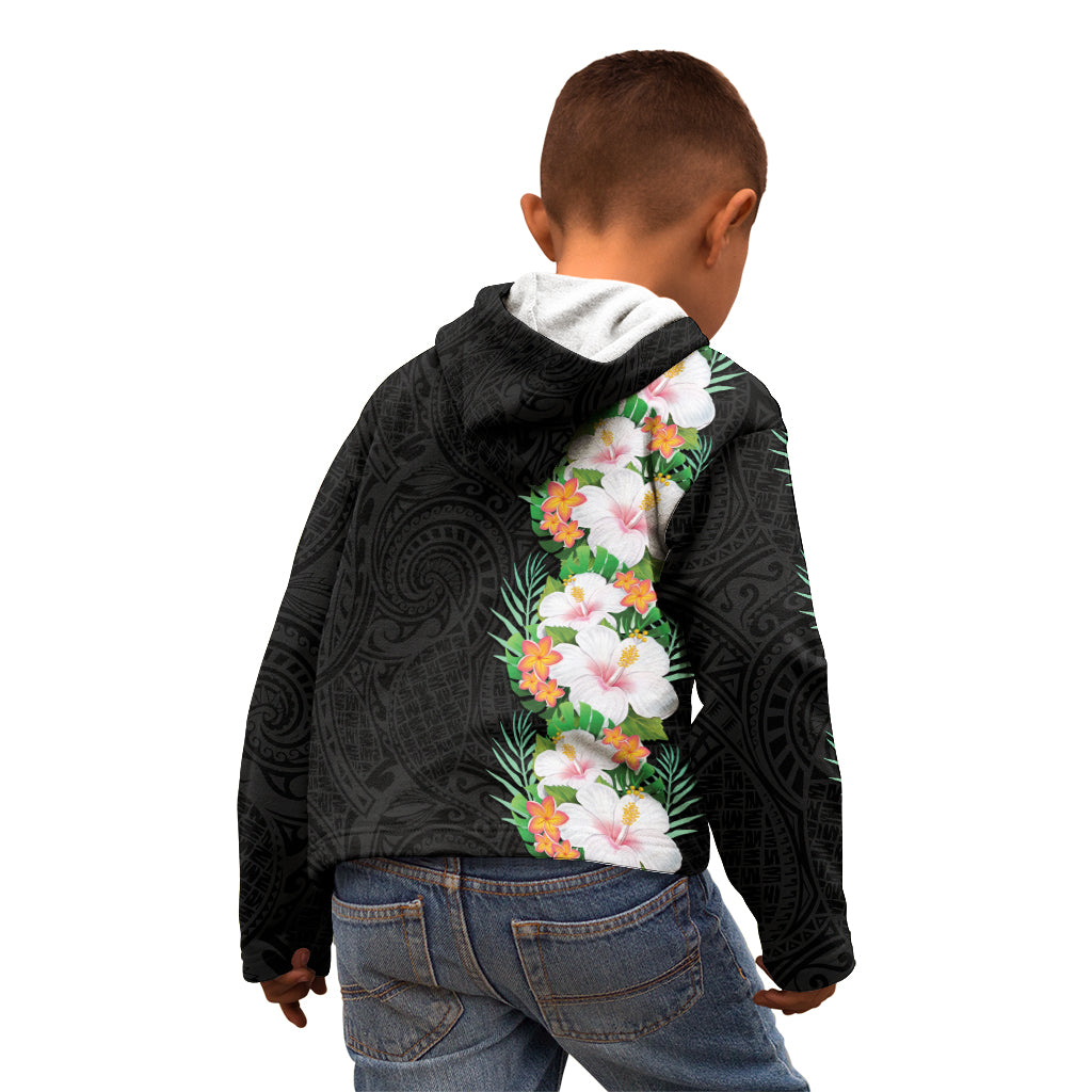 Hawaii Tropical Flowers Tribal Pattern Kid Hoodie No3 LT9 - Polynesian Pride