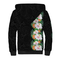 Hawaii Tropical Flowers Tribal Pattern Sherpa Hoodie No3 LT9 - Polynesian Pride