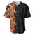 Hawaii Tropical Flowers Tribal Pattern Baseball Jersey No4 LT9 Black - Polynesian Pride