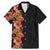 Hawaii Tropical Flowers Tribal Pattern Family Matching Mermaid Dress and Hawaiian Shirt No4 LT9 Dad's Shirt - Short Sleeve Black - Polynesian Pride