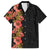 Hawaii Tropical Flowers Tribal Pattern Family Matching Off Shoulder Maxi Dress and Hawaiian Shirt No4 LT9 Dad's Shirt - Short Sleeve Black - Polynesian Pride