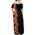 Hawaii Tropical Flowers Tribal Pattern Family Matching Off Shoulder Maxi Dress and Hawaiian Shirt No4 LT9 - Polynesian Pride