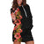 Hawaii Tropical Flowers Tribal Pattern Hoodie Dress No4 LT9 Black - Polynesian Pride