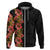 Hawaii Tropical Flowers Tribal Pattern Zip Hoodie No4 LT9 Zip Hoodie Black - Polynesian Pride