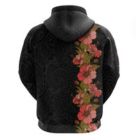 Hawaii Tropical Flowers Tribal Pattern Zip Hoodie No4 LT9 - Polynesian Pride