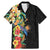 Hawaii Tropical Flowers Tribal Pattern Family Matching Mermaid Dress and Hawaiian Shirt No5 LT9 Dad's Shirt - Short Sleeve Black - Polynesian Pride