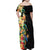 Hawaii Tropical Flowers Tribal Pattern Family Matching Off Shoulder Maxi Dress and Hawaiian Shirt No5 LT9 - Polynesian Pride