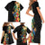 Hawaii Tropical Flowers Tribal Pattern Family Matching Short Sleeve Bodycon Dress and Hawaiian Shirt No5 LT9 - Polynesian Pride