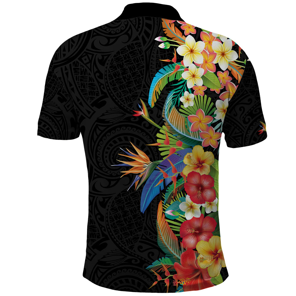 Hawaii Tropical Flowers Tribal Pattern Polo Shirt No5 - LT9 - Polynesian Pride