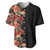 Hawaii Tropical Flowers Tribal Pattern Baseball Jersey No6 LT9 Black - Polynesian Pride