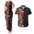 Hawaii Tropical Flowers Tribal Pattern Couples Matching Tank Maxi Dress and Hawaiian Shirt No6 LT9 Black - Polynesian Pride