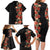 Hawaii Tropical Flowers Tribal Pattern Family Matching Long Sleeve Bodycon Dress and Hawaiian Shirt No6 LT9 - Polynesian Pride