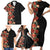 Hawaii Tropical Flowers Tribal Pattern Family Matching Short Sleeve Bodycon Dress and Hawaiian Shirt No6 LT9 - Polynesian Pride