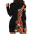 Hawaii Tropical Flowers Tribal Pattern Hoodie Dress No6 LT9 - Polynesian Pride